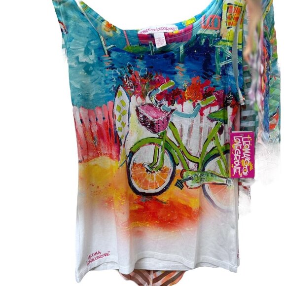 Leoma Lovegrove Sheer Poncho and Tank Set Small Multicolor Womens Top Artsy NWT - Picture 3 of 14